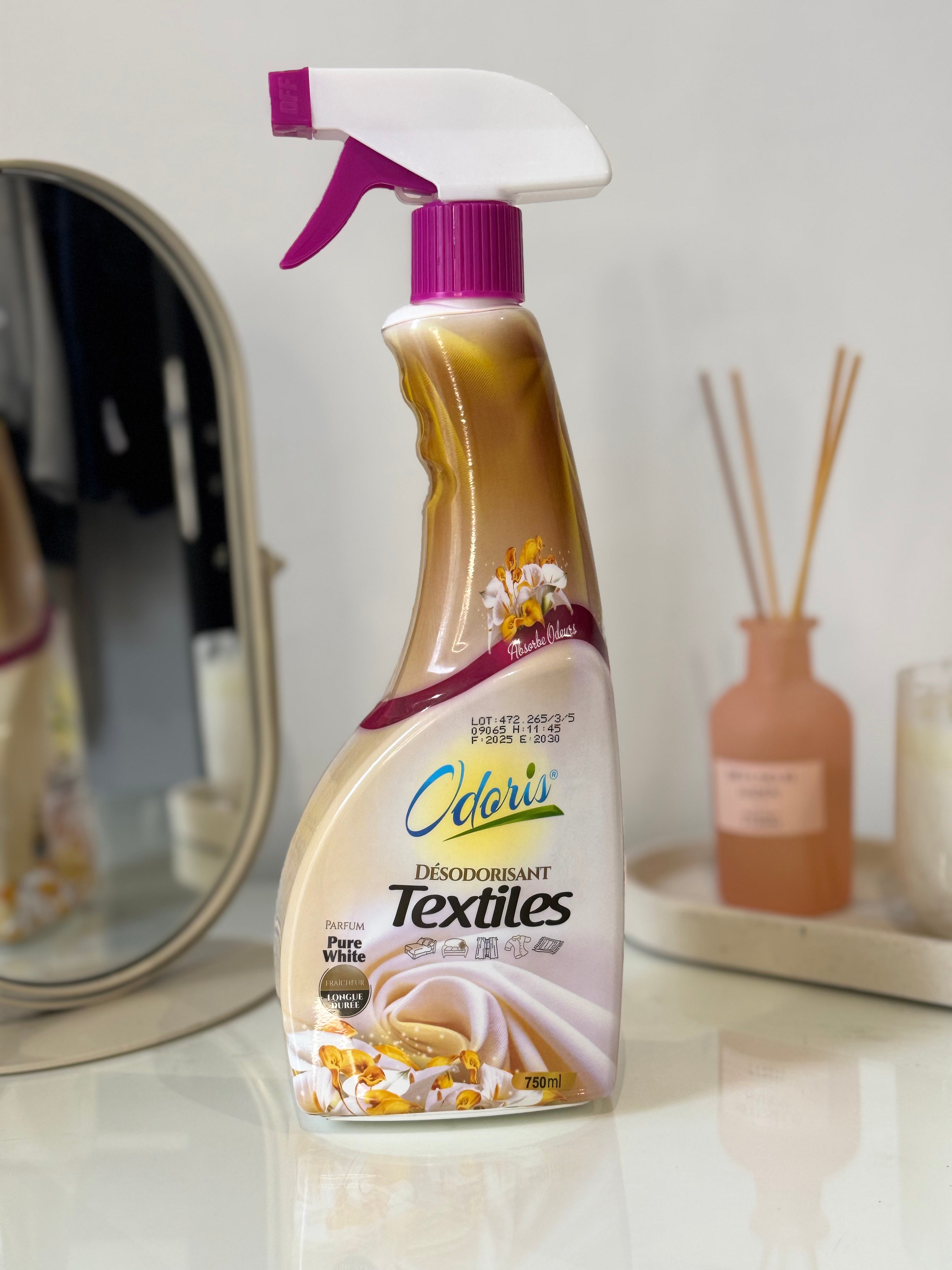 Odoris Désodorisant Textile – Pure White 🌬️👕
