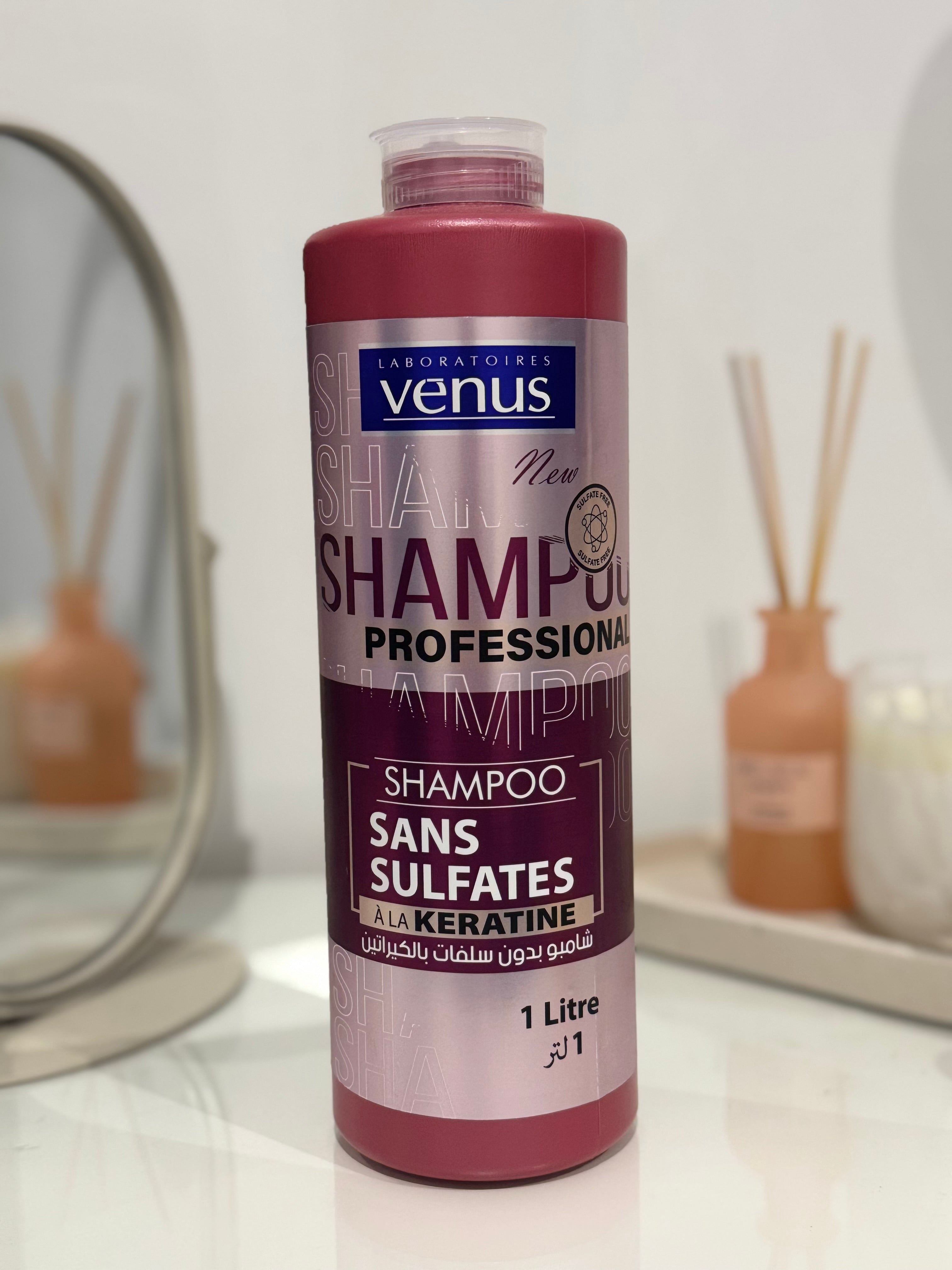 Shampoing sans sulfate & à la kératine professionnel 1 Litres sans sulfate ✨