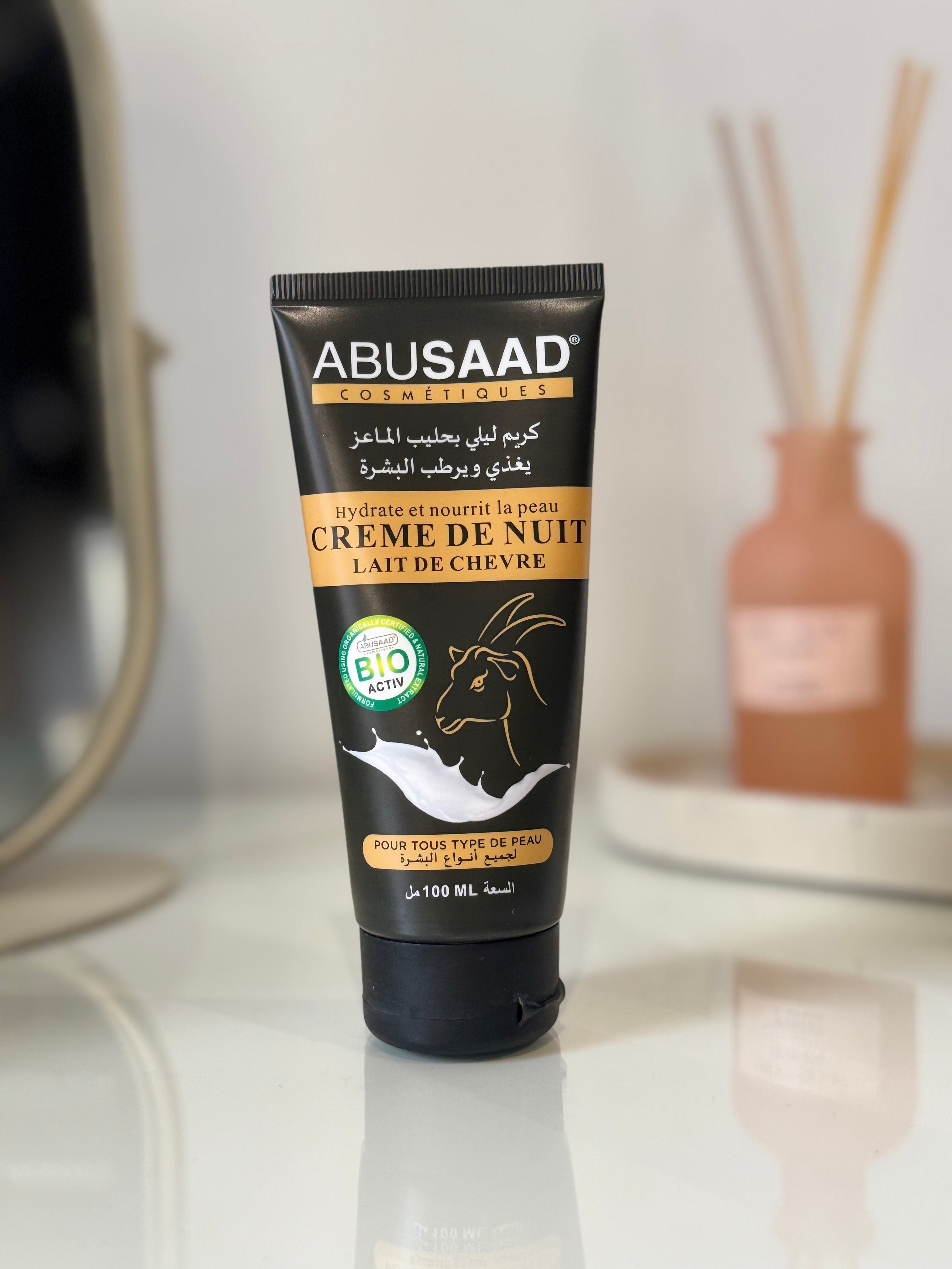 ✨ Crème de Nuit au Lait de Chèvre – Abusaad 🌙🐐