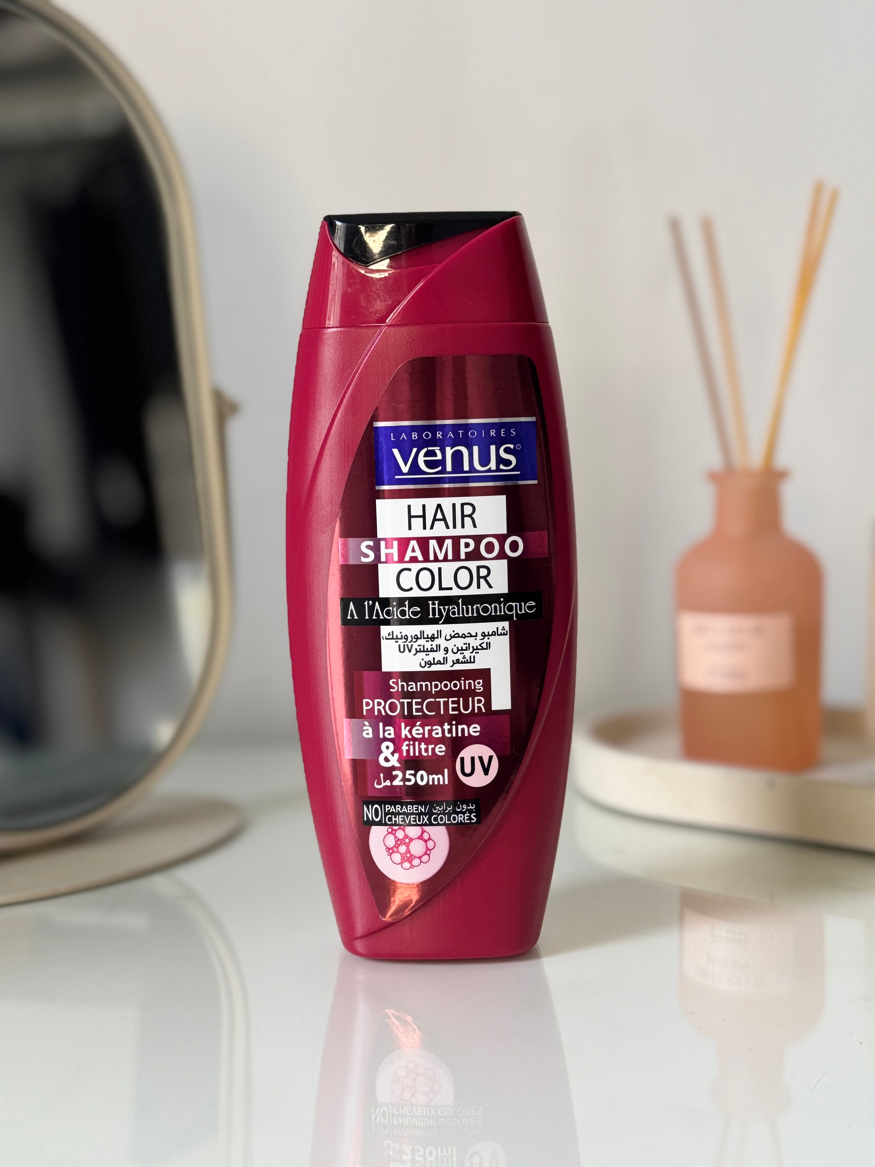 Shampoing Vénus Hair – Color Protect – Kératine, Acide Hyaluronique & Filtre UV 🌿💖