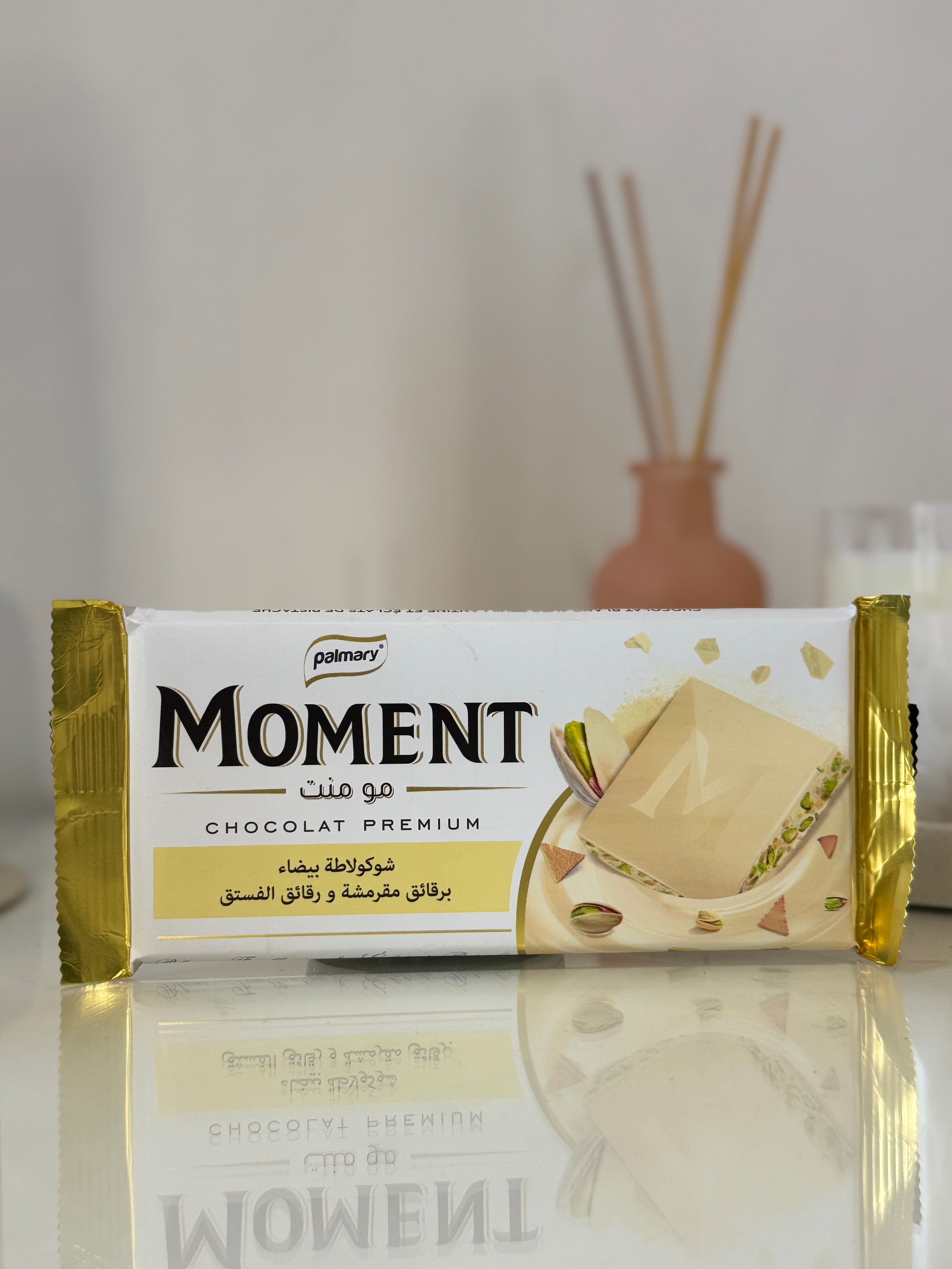 Tablette Chocolat Blanc Éclats de Pistache- Moment 🍫💚